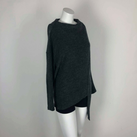 Anthropologie Sweaters - MOTH Gray Asymmetrical Hem Sweater Top Long Slv